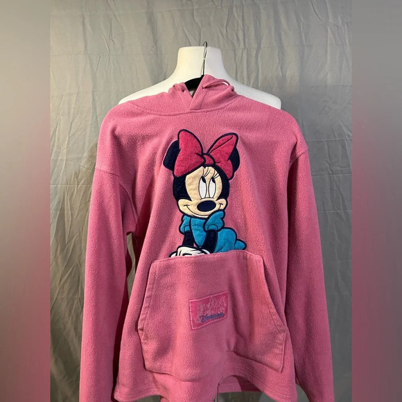 Disneyland Resort Paris Minnie Mouse Pink Pull Over Hoodie/ Sweater size L - Picture 1 of 6